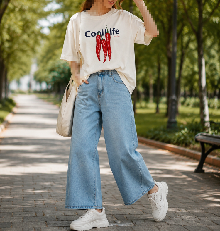 تیشرت باکسی زنانه طرحدار